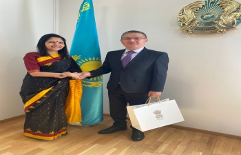 Ambassador met with Deputy Minister of Foreign Affairs, H.E. Mr. Adil Tursunov. Taking forward of bilateral cooperation between India and Kazakhstan was discussed